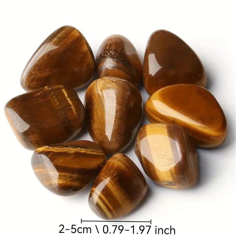 Golden Tiger Eye Tumbled Stones – High-Definition Geological Earth Sculpture