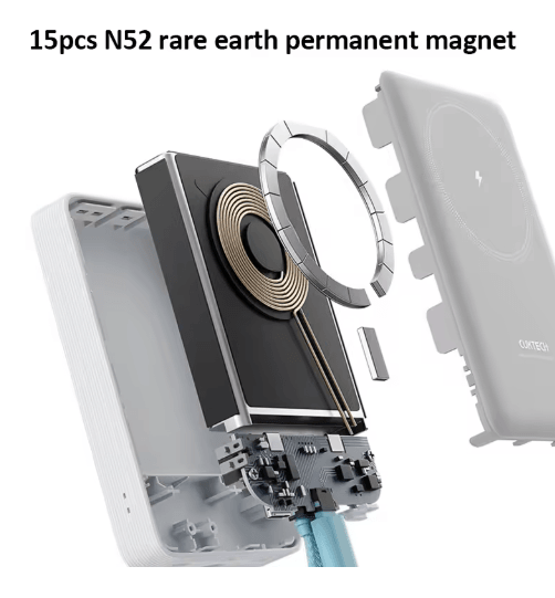 CUKTECH WPB100L Magnetic Power Bank 10000mAh with Built-In Cable and 7.5W Wireless Charging