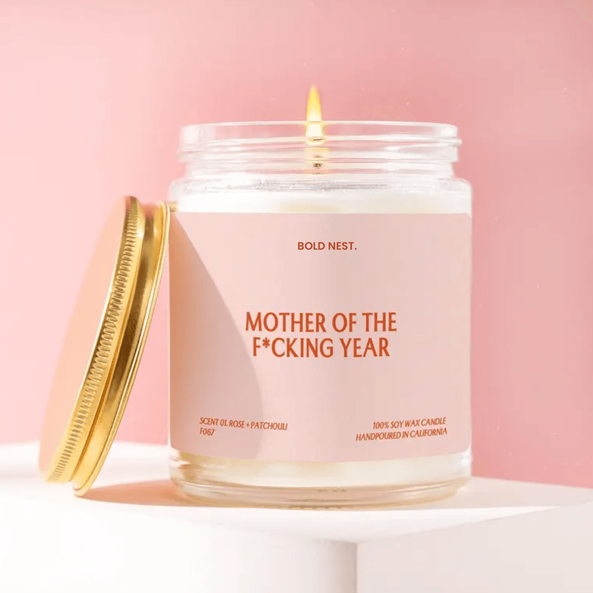 Mom Gift Mother Of The Year Candle For Mother's Day Appreciation Funny Unique Holiday Birthday Christmas Handmade