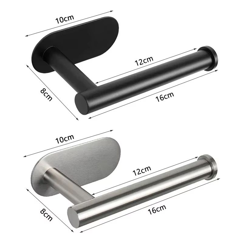 No-Drill Wall Mounted Stainless Steel Towel Rack with Two Color Options for Bathroom and Paper Towels