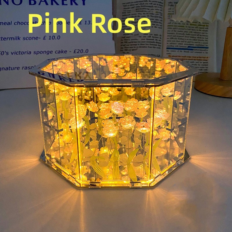 Three-Dimensional Tulip Night Light, DIY Handmade Craft Lamp, LED Birthday Gift