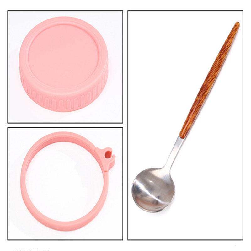 Overnight Oats Container with Lid and Spoon, Airtight Oatmeal Container with Scale, Portable Fruit Salad Storage Box