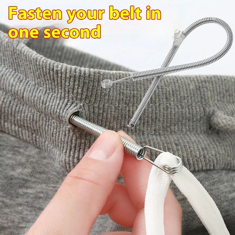 Spring Drawstring Threader Clips – Easy Drawstring Replacement Tool for Hoodies & Pants (2PCS)