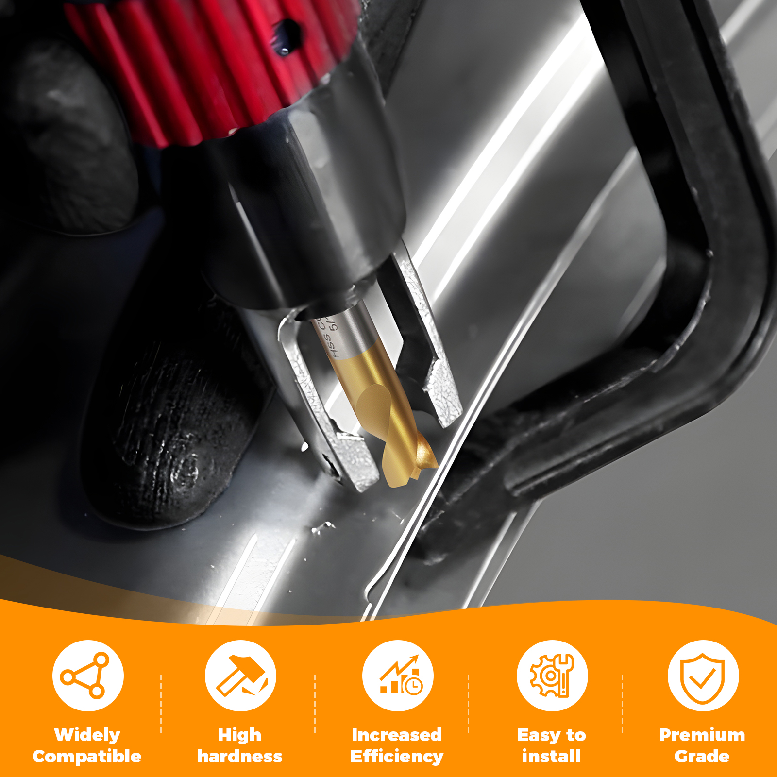 Cobalt Spot Weld Drill Bit Set Kit, High-Speed Cobalt Steel, Weld Cutter Tool for Removal