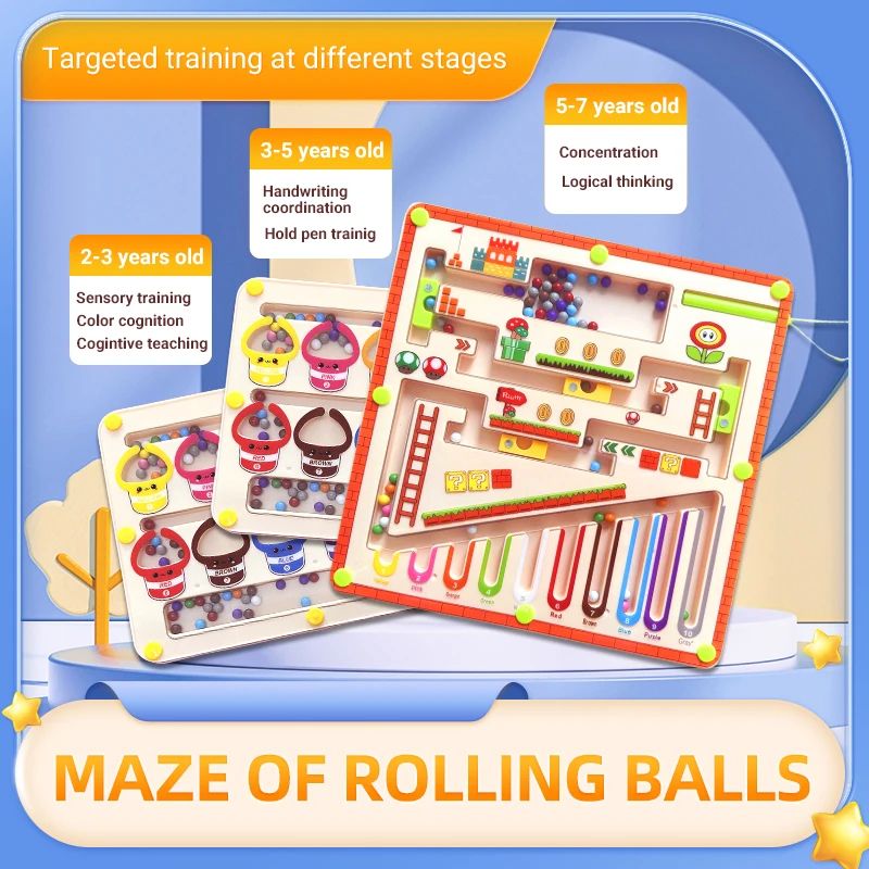 Magnetic Maze Toy with Stylus for Toddlers – Montessori Learning Board for Focus & Logic