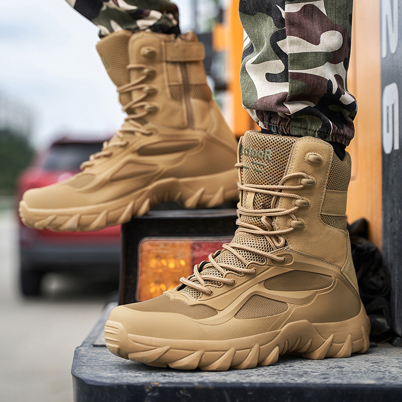 Lightweight Tactical Boots for Men Non-Slip Motorcycle Boots for Outdoor & Special Forces