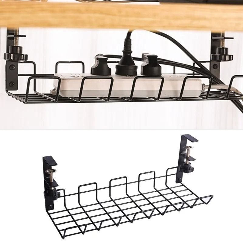 Under Desk Cable Management Tray Metal Desk Wire Organizer Rack