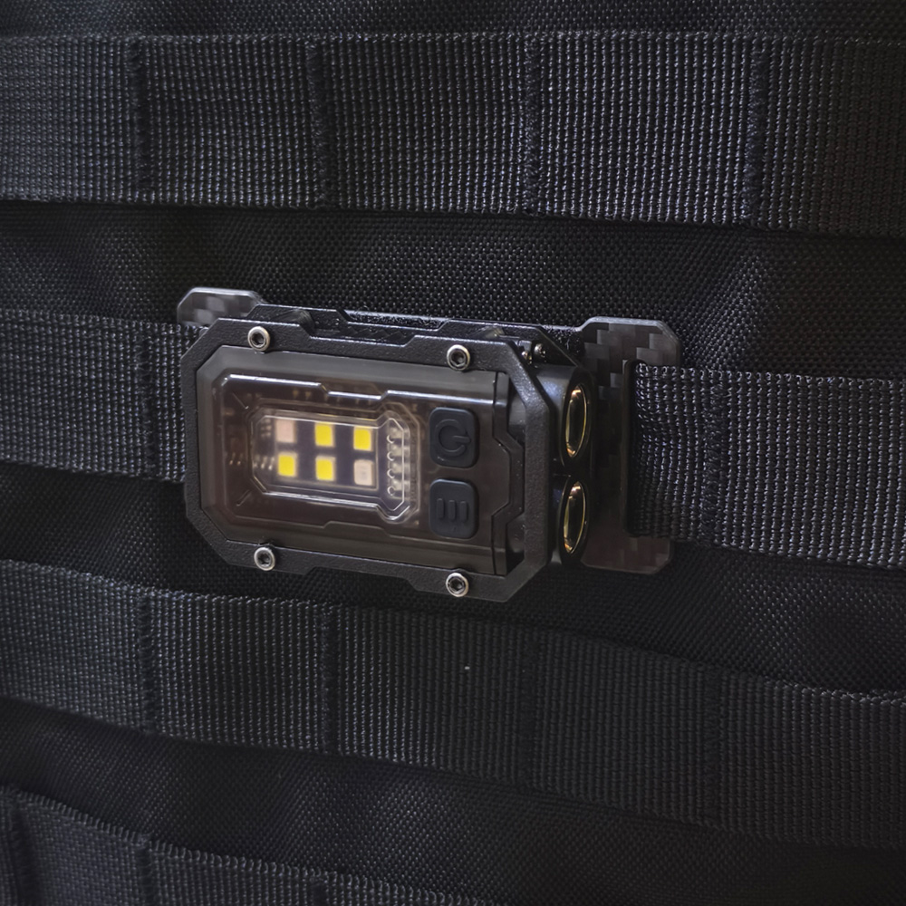 Outdoor EDC Mini Light USB Rechargeable Tactical Strobe for Molle System Backpack Strap
