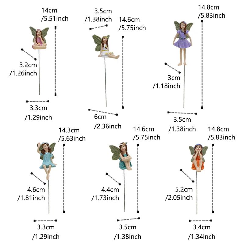 Enchanted Mini Fairy Garden Stakes Set (6 PCS)