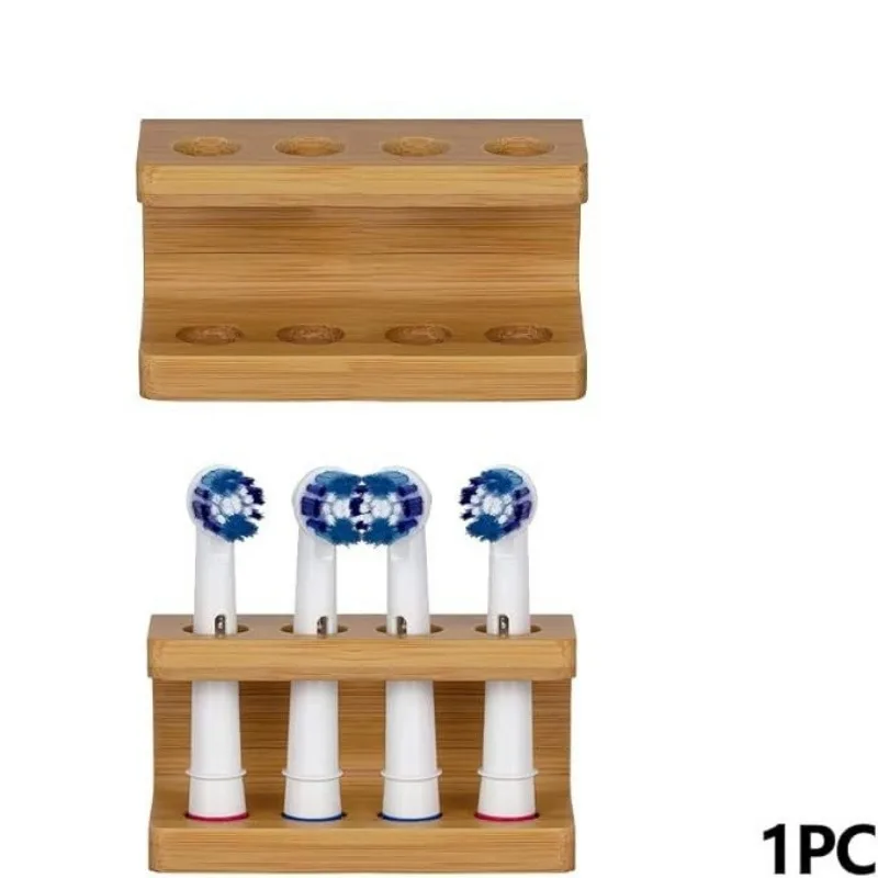 Durable Bamboo Electric Toothbrush Holder Stand, Multi Slots Organizer for Toothpaste & Brushes, Perfect for Hotel