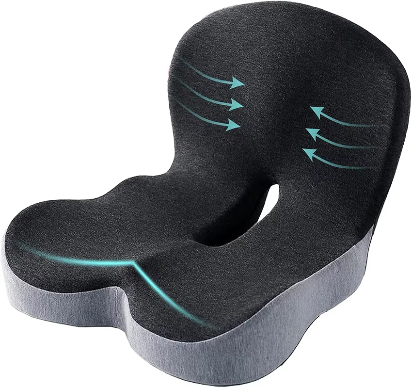 Lumbar Support Pillow for Car Seat, Office Cushion, Memory Foam Waist Pillow for Back Pain Relief