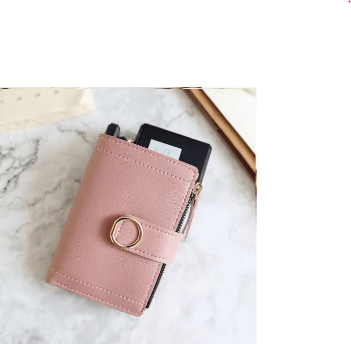 Cute Womens Zipper Wallet Compact PU Leather Card Holder & Coin Purse