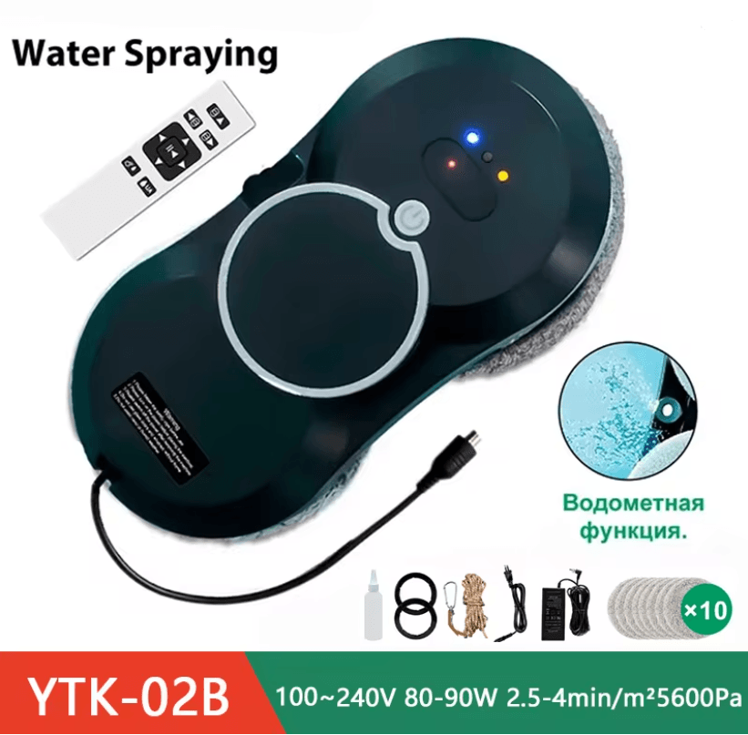 DiveDeer Smart Magnetic Window Cleaning Robot with Auto Spray