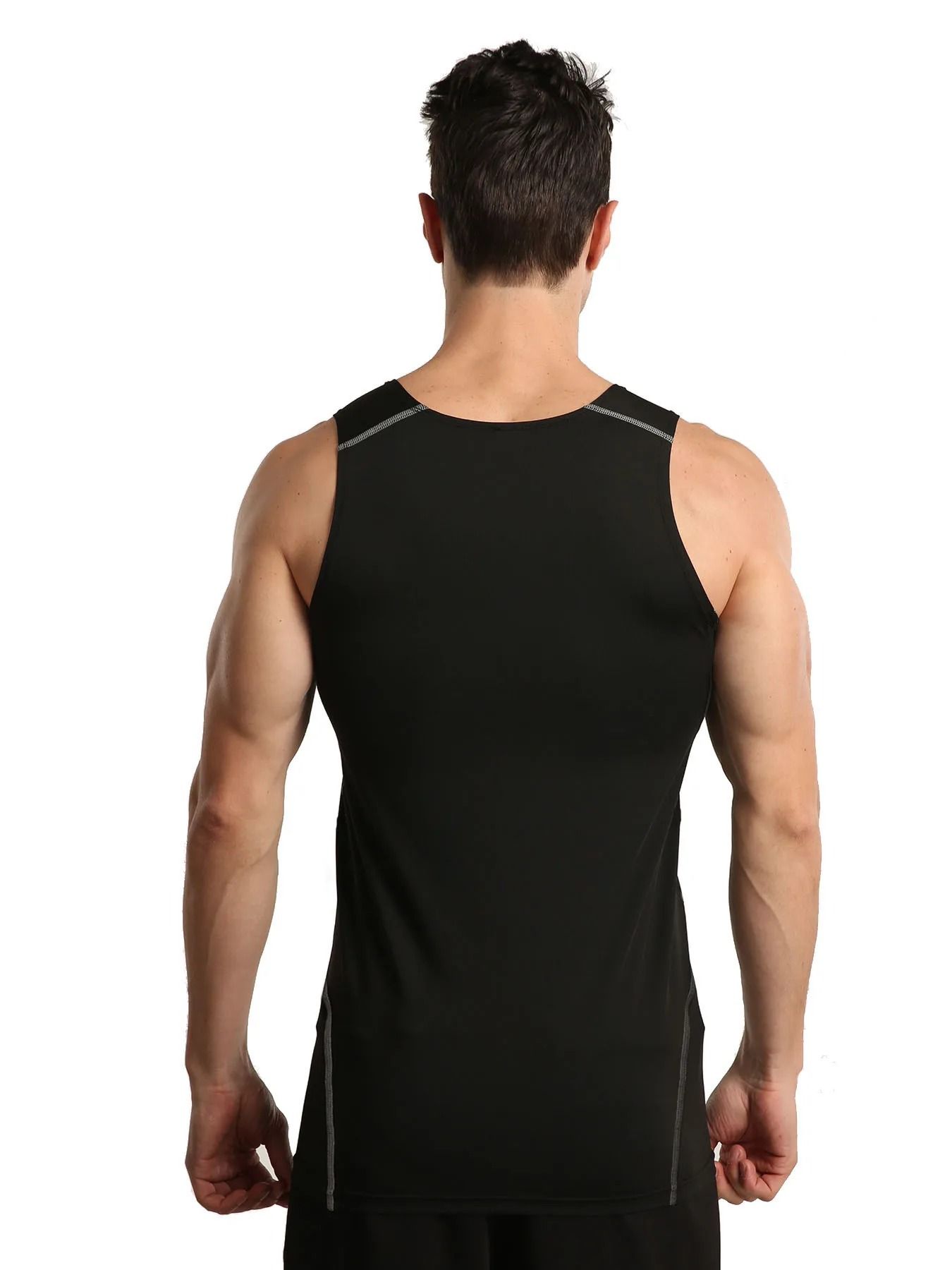 3 Pack Mens Compression Vest Quick Dry Body Shaper Undershirts Sleeveless Baselayer Tank Tops