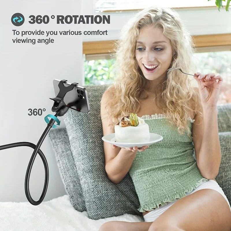 Flexible Gooseneck Phone Holder Clamp Stand with Long Arm Mount