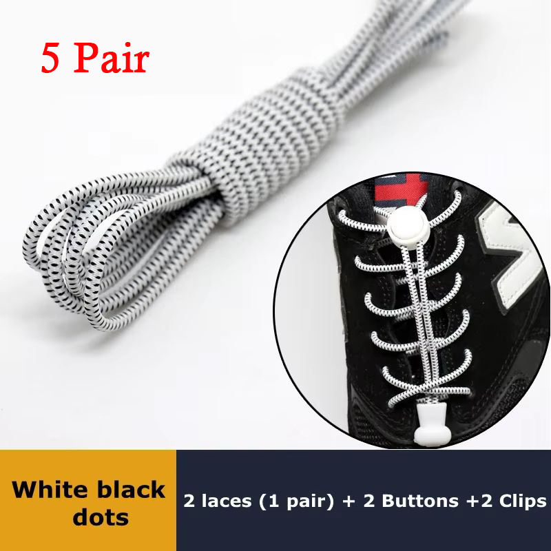Elastic No Tie Shoelaces, Quick Rubber, Sneakers, Lazy Laces, Round Shoestrings, Stretching Lock
