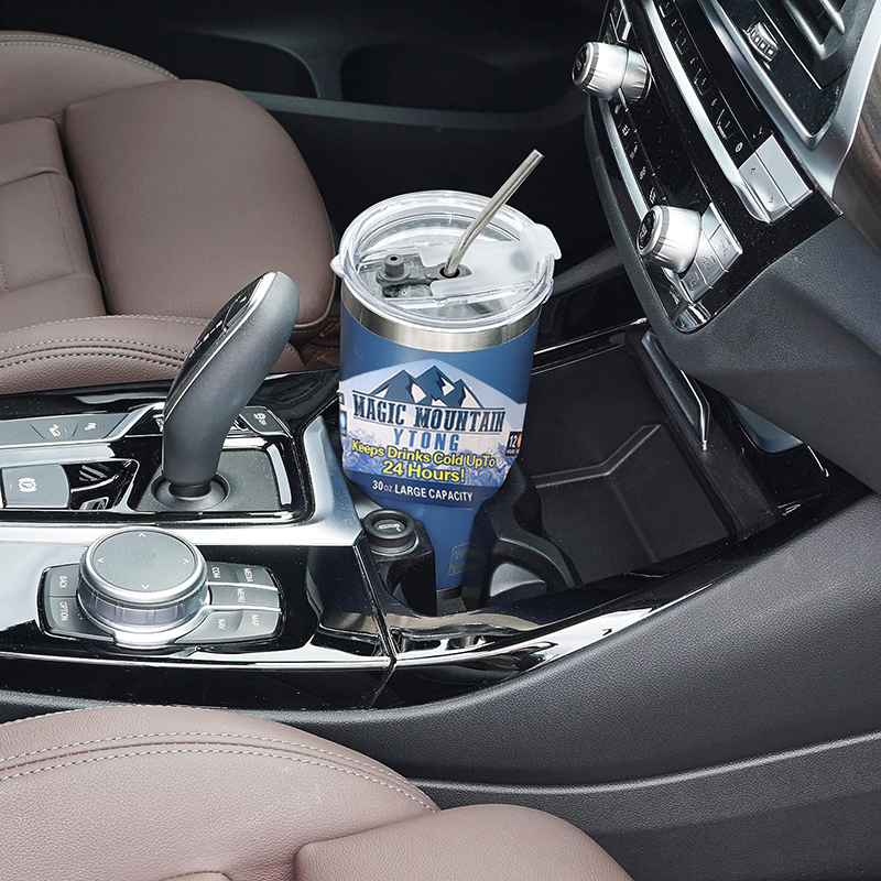 Thermos Cup with Straw, Magic Stainless Steel Freeze Insulated Bottle, Car Travel Mountain Cup