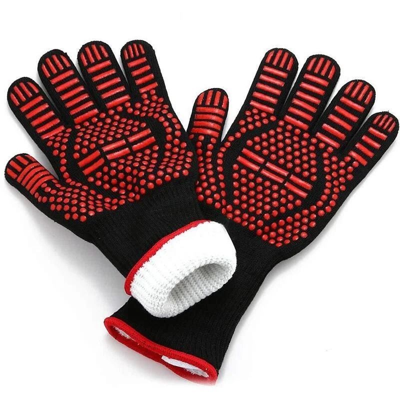 BBQ Gloves 1472F Extreme Heat Resistant Grilling Gloves Silicone Non-Slip Oven Mitts