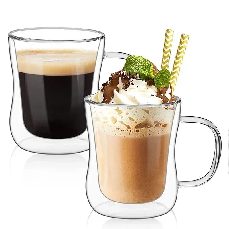 Heat-Resistant Double-Wall Glass Coffee Cup Set – High-Performance Thermal Beer Tumbler & Transparent Drinkware