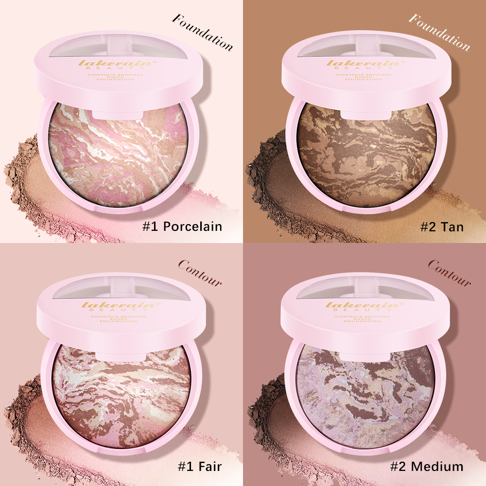 Baked Powder Foundation, Oil Control Setting Makeup, Pressed Powder Cake Bronzer Glow, Face Contouring, Shimmer Contour