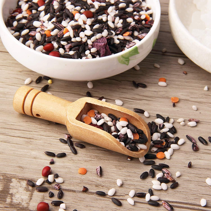 Mini Wooden Spoons Small Bath Salt Scoop Natural Beech Wood Spice Spoons for Sugar Scrubs Cereal