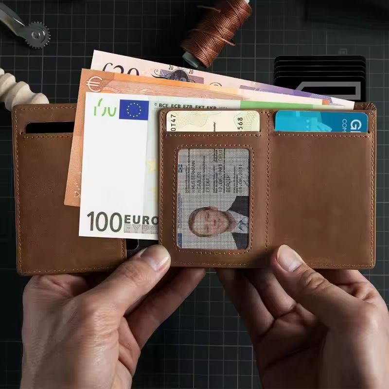 Mens RFID Wallet Slim Trifold with Coin Pocket and Card Holder