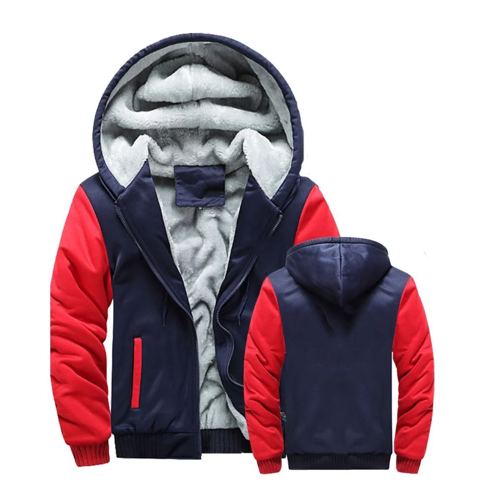 Mens Fleece Lined Hooded Winter Jacket