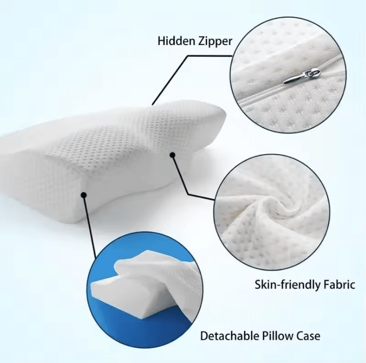 OrthoCloud Memory Foam Cervical Pillow for Neck Support and Pain Relief