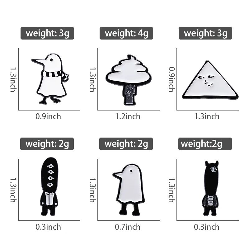 Punk Witch Skull Ghost Enamel Pin Brooch Set, Cartoon Frog Black Bird Lapel Badge for Clothes, Bags, Jackets, Backpacks