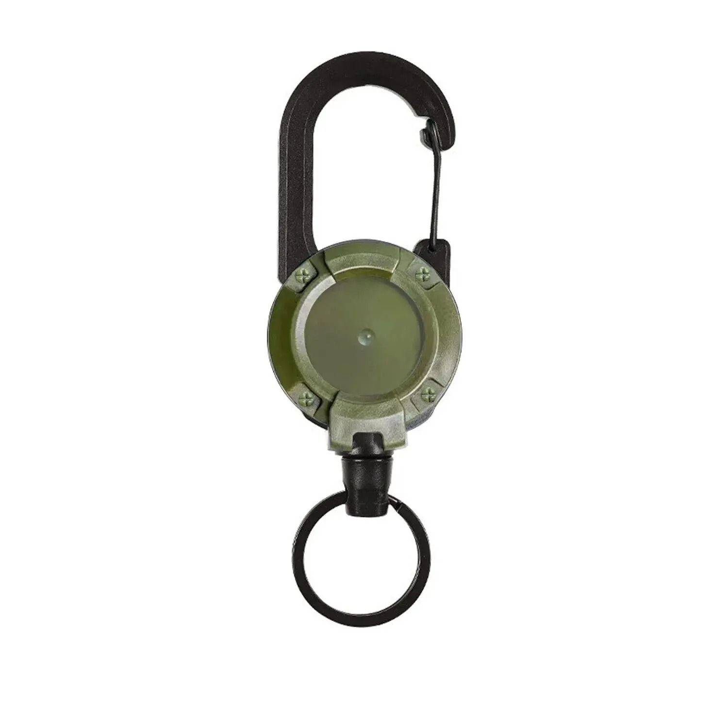 Heavy Duty Retractable Keychain with Steel Wire Reel and Carabiner Clip