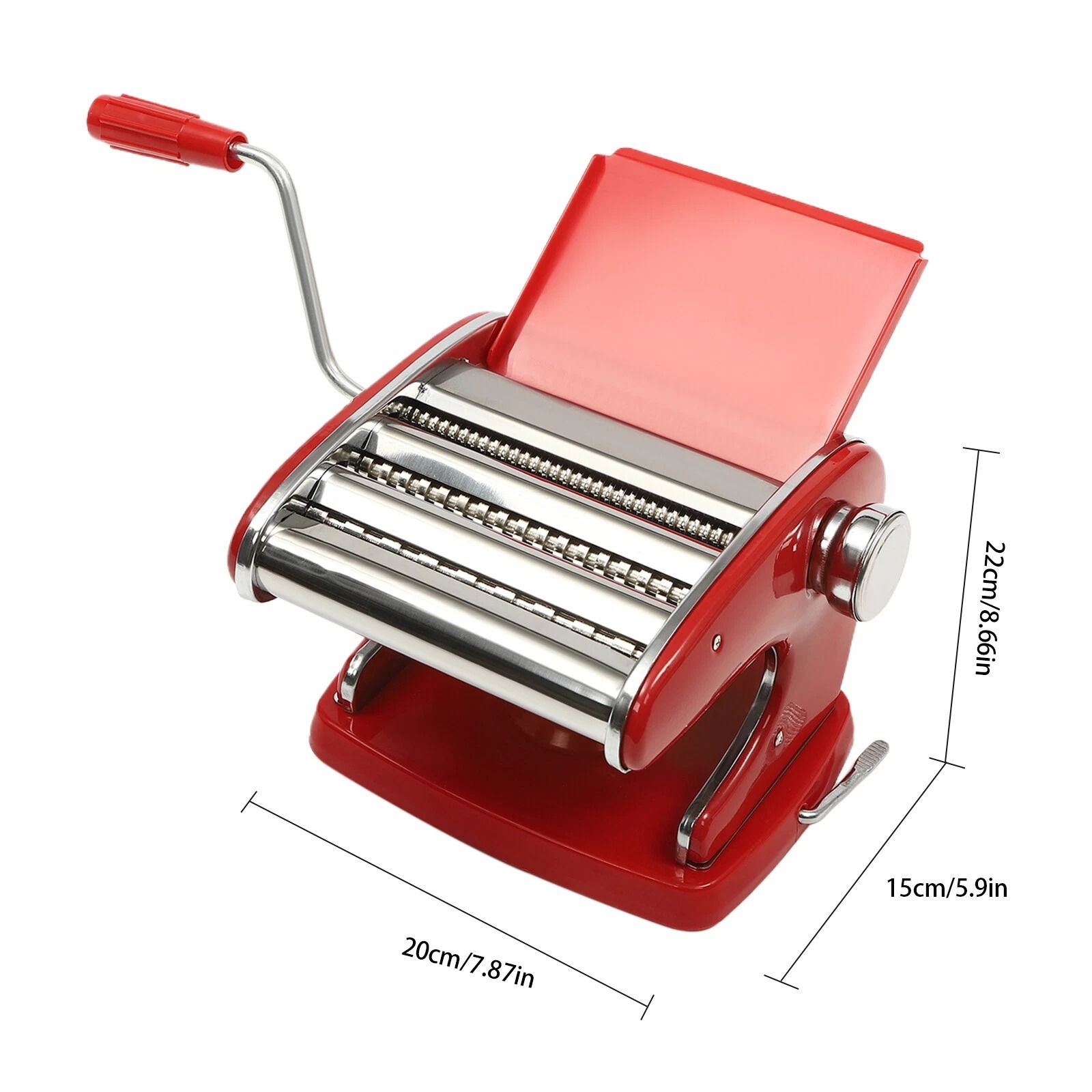 Pasta Maker Machine with Adjustable Thickness Settings, Durable Stainless Steel Construction