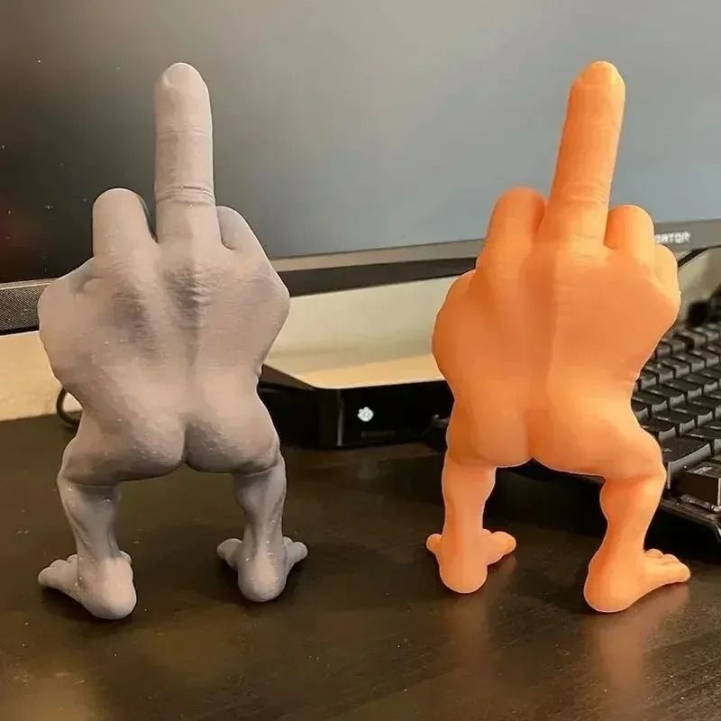 CheekyStride 3D Printed Middle Finger Statue with Legs Desk Ornament