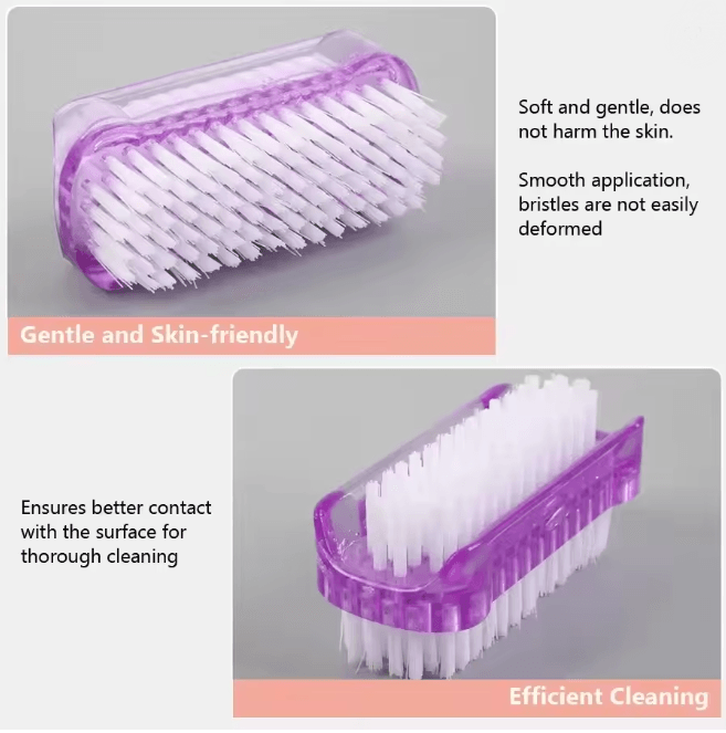Double Sided Nail Cleaning Brush for Manicure and Pedicure Care