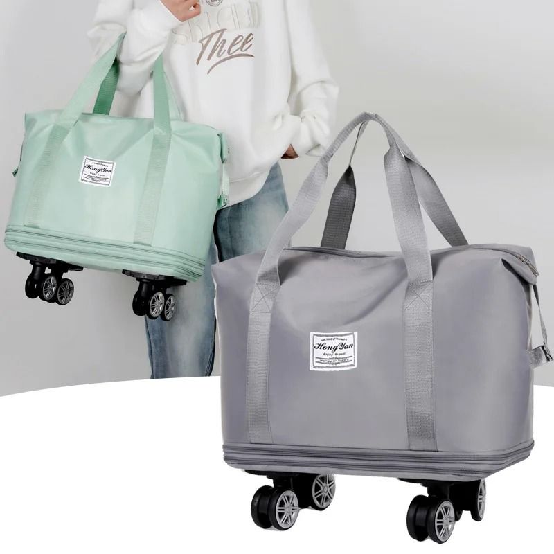 Universal Wheel Expandable Travel Bag with Large Capacity and Dry-Wet Separation