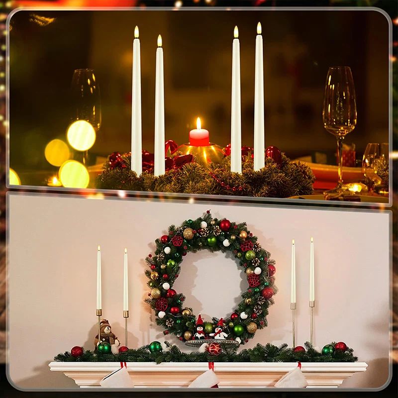 Flameless LED Taper Candles Set with Flickering Light