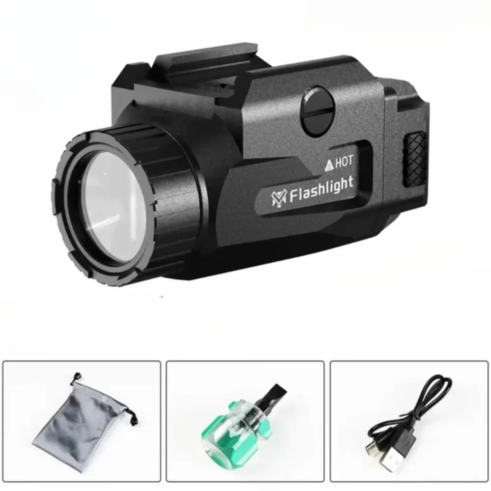 800LM Tactical Handgun Light with USB Recharge and Picatinny Rail Mount