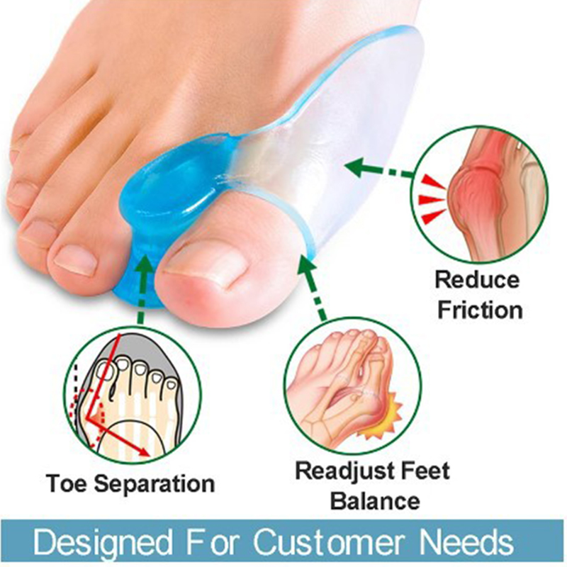 Large Foot Bone Separation Toe Splitter, Silicone Toe Sleeve Manicure Tool