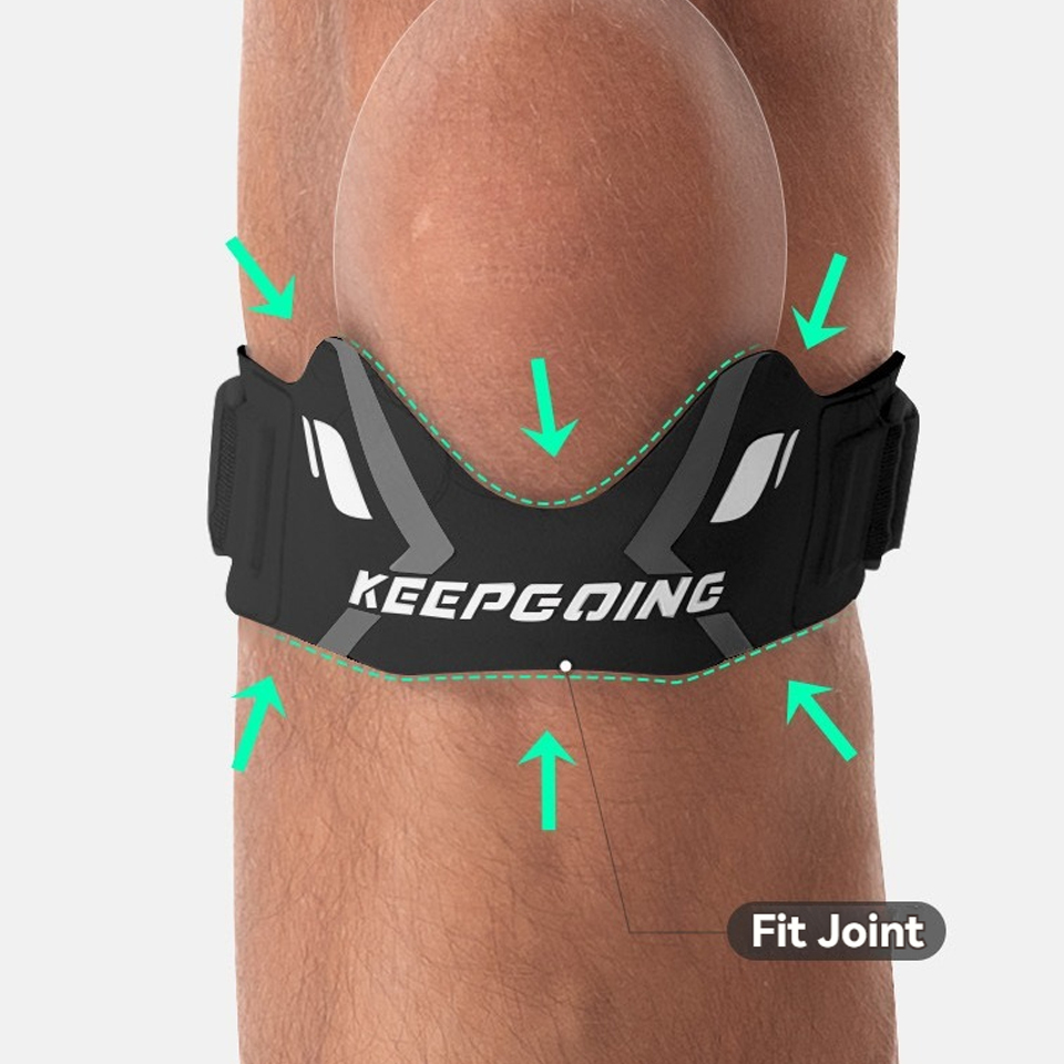Knee Tendon Support Strap Brace, Patella Band Protection, Adjustable Absorption Compression Pad for Basketball Kneecap