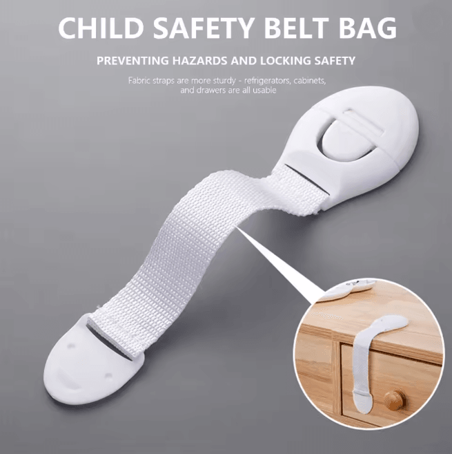 SecureFlex Child Safety Strap Locks No Drill Cabinet and Drawer Protection