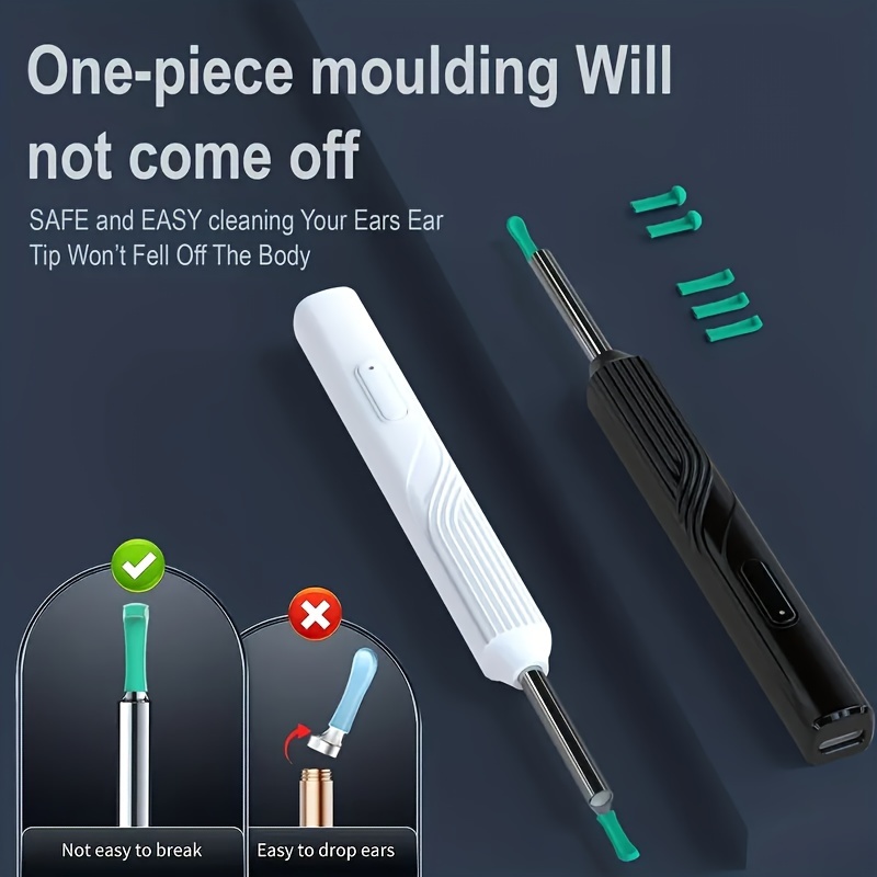 Professional Ear Wax Removal Kit - 1296P HD Endoscope with USB-C Charging | At-Home Ear Cleaning & Health Monitoring Set
