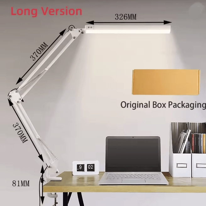 10W LED Desk Lamp with Clamp Swing Arm Dimmable Eye Caring Light