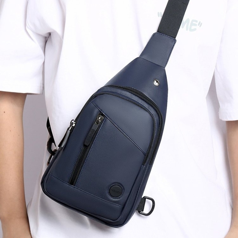 Mens Crossbody Sling Bag with Adjustable Shoulder Strap, Multiple Pockets for Cycling Commuting and Sport