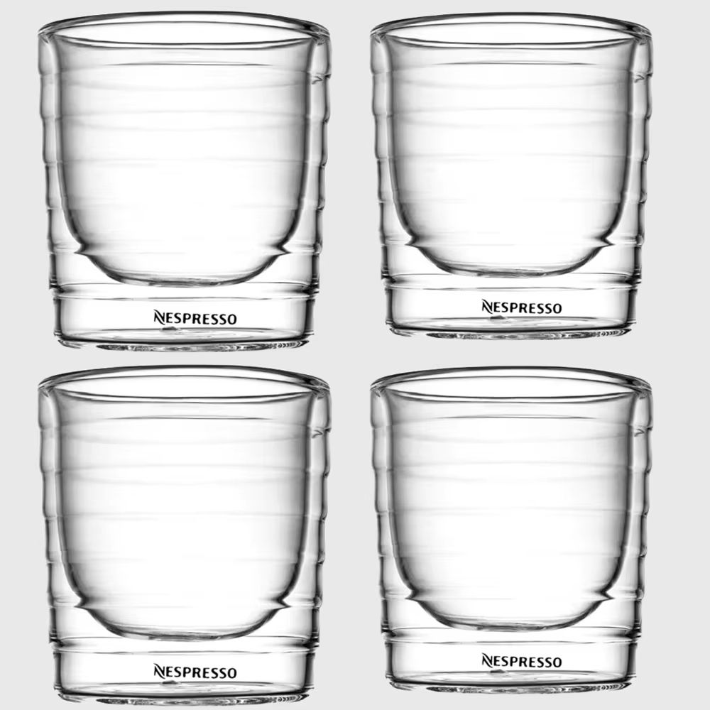Nespresso Double Wall Glass Coffee Mug – Heat Resistant Transparent Tea & Coffee Cup