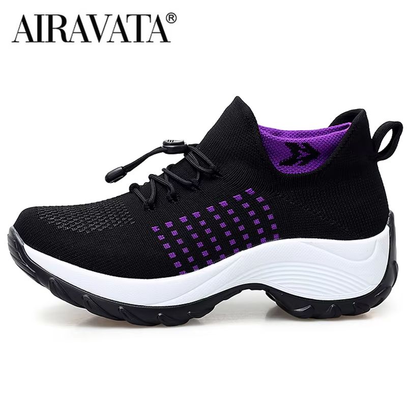 Women's Breathable Walking Sneakers – Lightweight Fly Weave Casual Shoes, Non-Slip Sole, Sizes 35–45