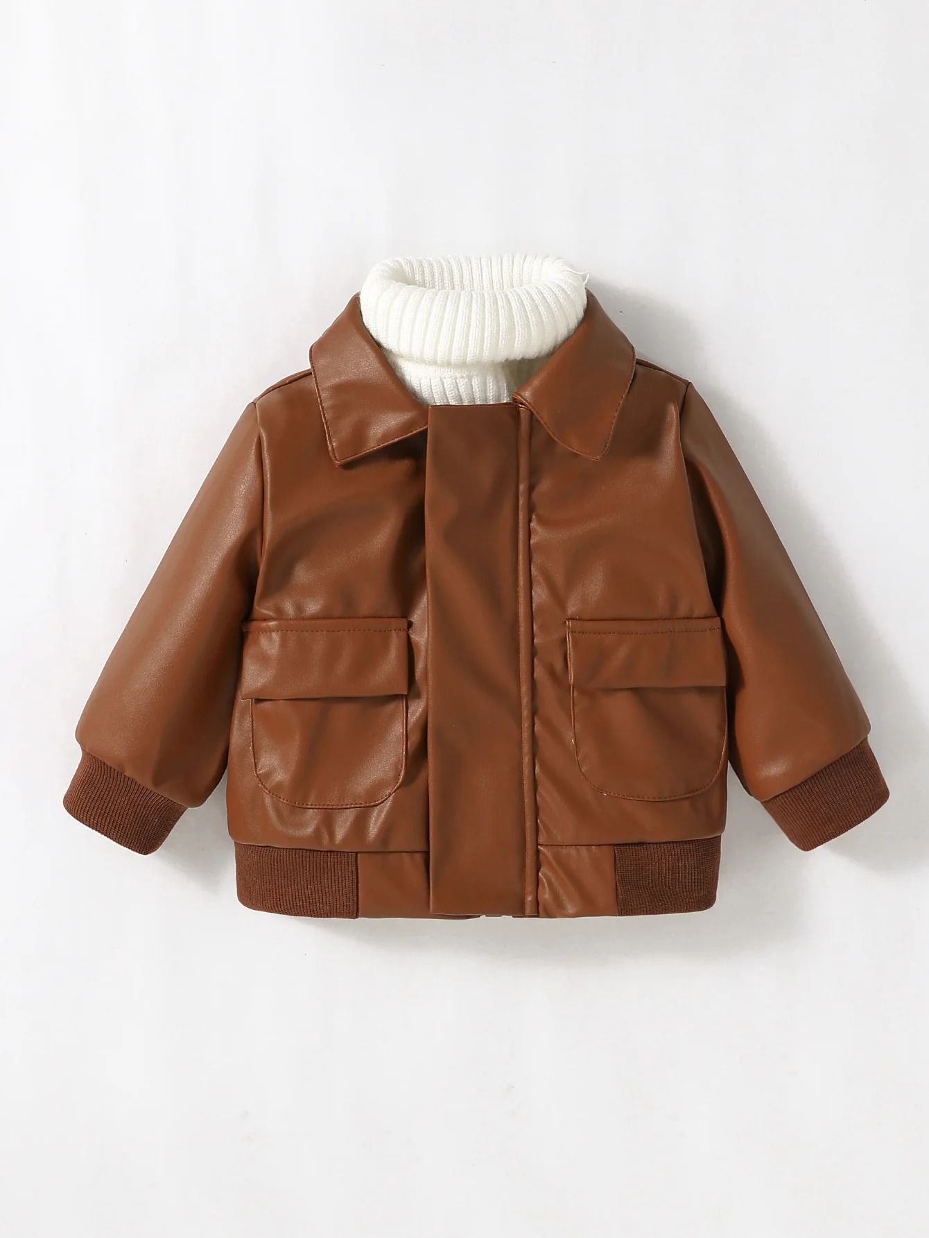 2024 Premium Baby Boys PU Leather Jacket - Fashion Fall/Winter Moto Outerwear