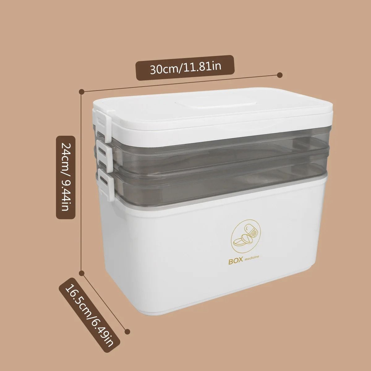 Portable Large Capacity Medicine Box Multi Layer First Aid Organizer