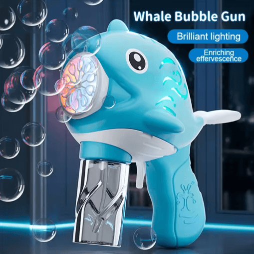10 Hole Whale Bubble Gun for Kids Fully Automatic Outdoor Bubble Toy No Battery Required