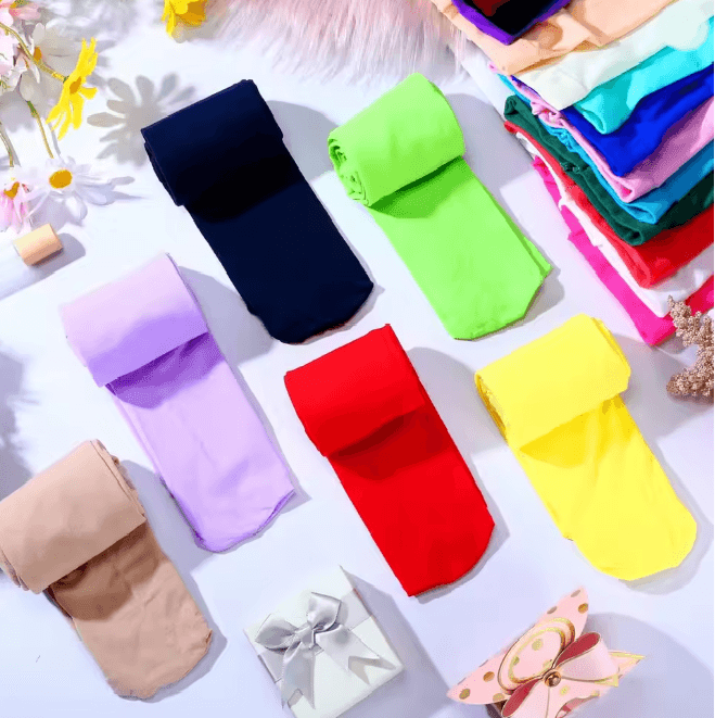 Girls Velvet Ballet Dance Tights Soft Solid Color Kids Pantyhose