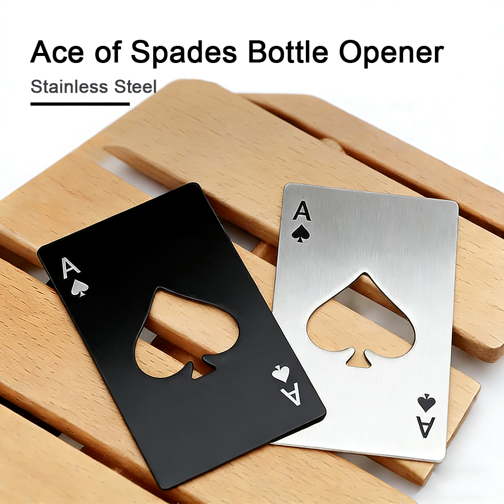 Ace of Spades bottle opener credit card size portable bottle opener stainless steel poker tool