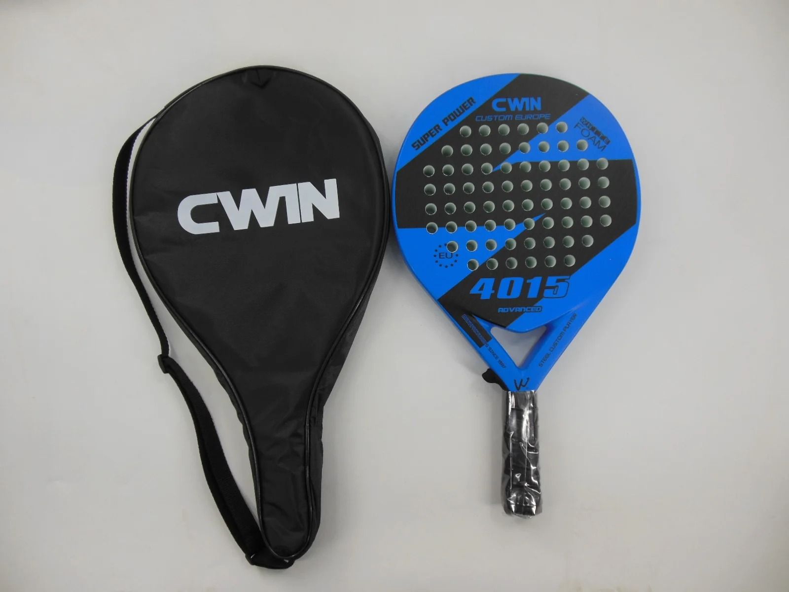 Blue and White Beach Style Carbon Padel Racket